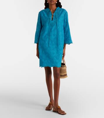 Broderie anglaise silk-trimmed cotton kaftan | Valentino