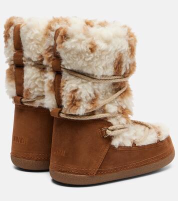 Teddy High suede and teddy snow boots | Inuikii
