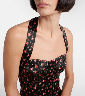 Vestido corto de satén en mezcla de seda | Dolce&Gabbana