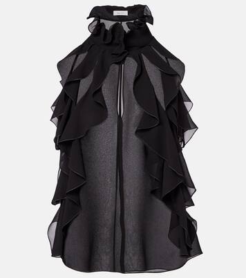 Ruffled silk top  | McQueen