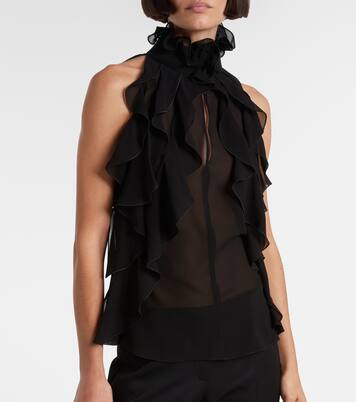 Ruffled silk top  | McQueen