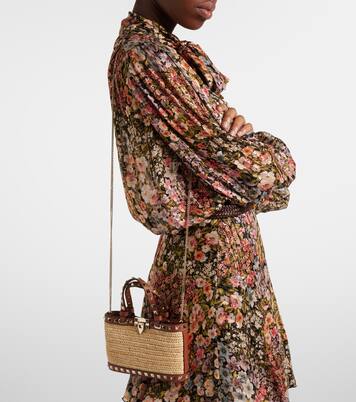 Rockstud Mini raffia tote bag | Valentino Garavani