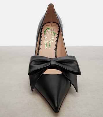 Bowow 100蝴蝶结细节皮革高跟鞋 | Valentino Garavani