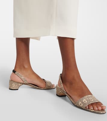Patobarnu 30 lizard-effect leather sandals | Manolo Blahnik