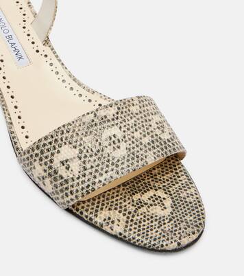 Patobarnu 30 lizard-effect leather sandals | Manolo Blahnik