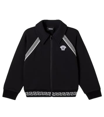 Cotton jersey zip-up sweatshirt | Versace Kids