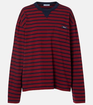 Top en jersey de algodón a rayas | Prada