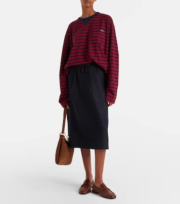 Top en jersey de algodón a rayas | Prada