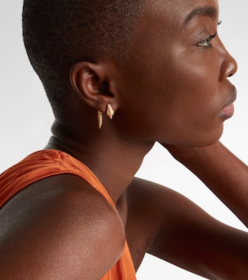 Pendientes Python de oro de 9 ct (375/1000) con diamantes y espinelas | Yvonne Léon