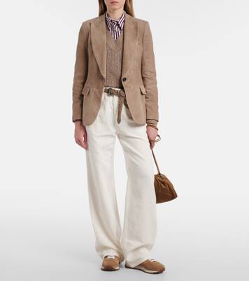 Blazer aus Veloursleder | Brunello Cucinelli