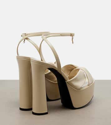 Franciane leather platform sandals | Saint Laurent