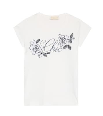 Embellished stretch-cotton T-shirt | Monnalisa