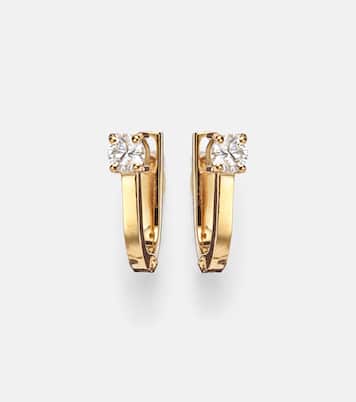 Boucles d'oreilles Aria U Huggie en or 18 ct et diamants | Melissa Kaye