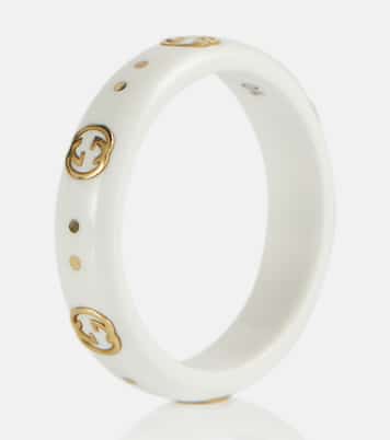 Bague Icon en plaqué or 18 ct et corindon | Gucci