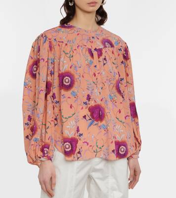 Blusa Brunille en mezcla de seda floral | Isabel Marant