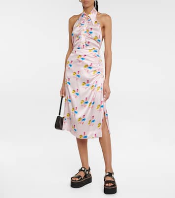 Top en mezcla de seda floral | Ganni