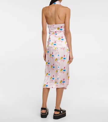 Top en mezcla de seda floral | Ganni
