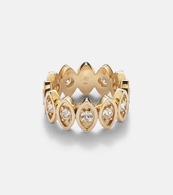 Bague Evil Eye en or jaune 14 ct et diamants | Sydney Evan