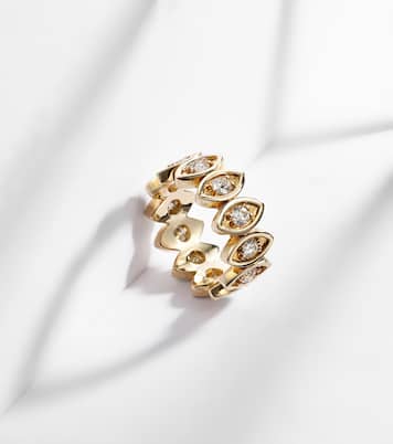 Bague Evil Eye en or jaune 14 ct et diamants | Sydney Evan