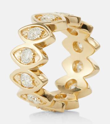 Bague Evil Eye en or jaune 14 ct et diamants | Sydney Evan