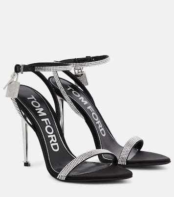 Padlock embellished satin sandals | Tom Ford