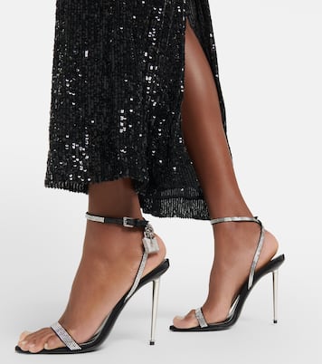 Padlock embellished satin sandals | Tom Ford
