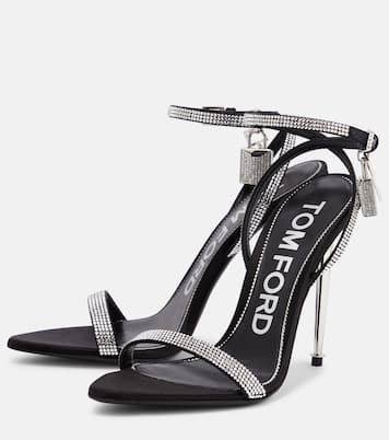 Padlock embellished satin sandals | Tom Ford