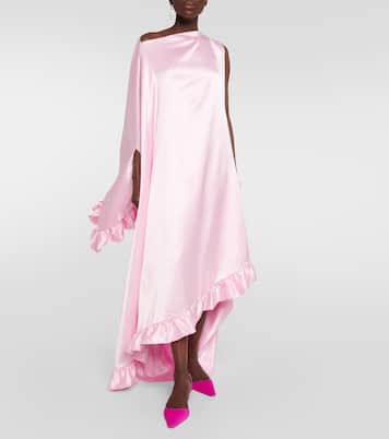 Abito monospalla in raso con volant | Acne Studios