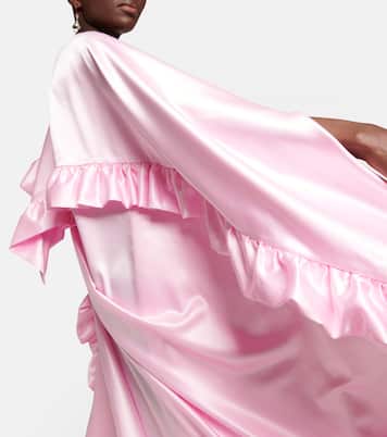 Abito monospalla in raso con volant | Acne Studios