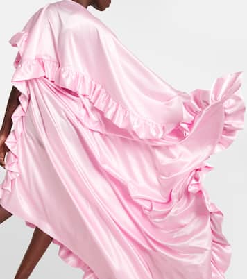 Abito monospalla in raso con volant | Acne Studios