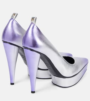 Metallic leather platform pumps | Tom Ford