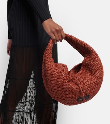 Olivia Medium raffia shoulder bag | Khaite
