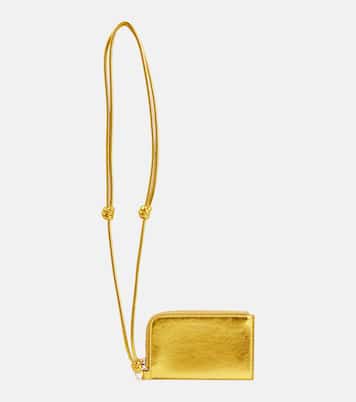 Envelope leather card holder with strap | Jil Sander
