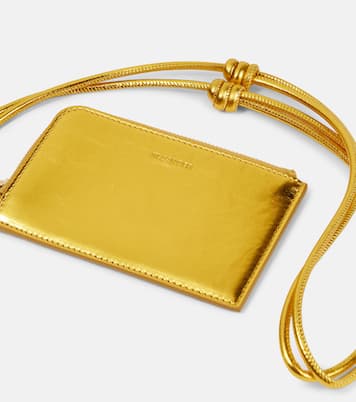 Envelope leather card holder with strap | Jil Sander