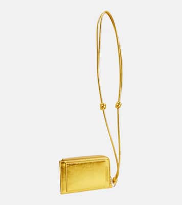 Envelope leather card holder with strap | Jil Sander