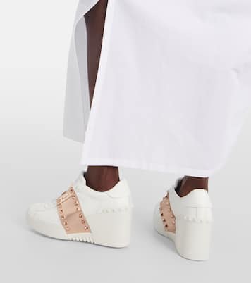 Open Disco leather wedge sneakers | Valentino Garavani