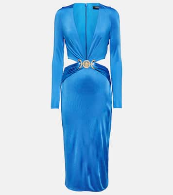 Abito midi Medusa Biggie in satin con cut-out | Versace