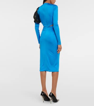 Abito midi Medusa Biggie in satin con cut-out | Versace