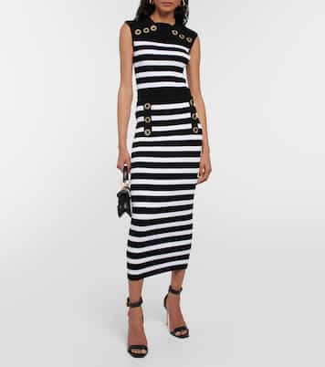 Verzierter Midirock aus Strick | Balmain