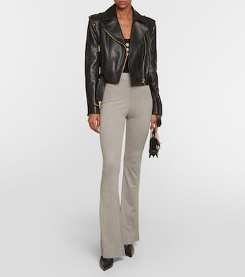 Pantalon flare Monogram en jacquard | Balmain