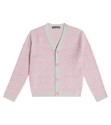 Cardigan en jacquard de laine et coton | Acne Studios Kids