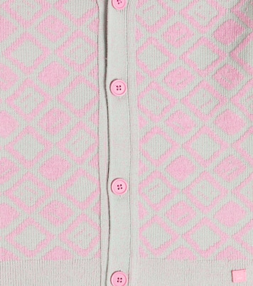Cardigan en jacquard de laine et coton | Acne Studios Kids