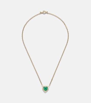 Collana Heart & Toggle in oro 18kt con smeraldo | Octavia Elizabeth