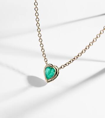 Collana Heart & Toggle in oro 18kt con smeraldo | Octavia Elizabeth