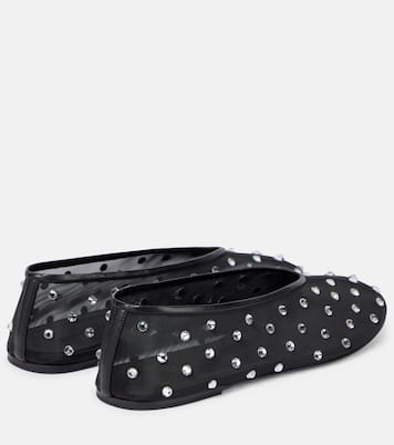 Marcy crystal-embellished ballet flats | Khaite