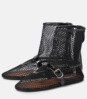 Bailarinas altas de malla con piel | Alaïa