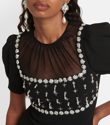 Embellished crêpe minidress | Self-Portrait