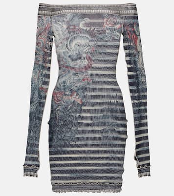 Miniabito in mesh con stampa | Jean Paul Gaultier