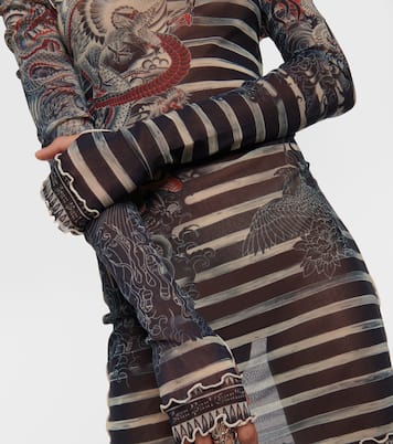 Miniabito in mesh con stampa | Jean Paul Gaultier