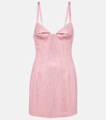 Hotfix crystal-embellished bustier minidress | Area